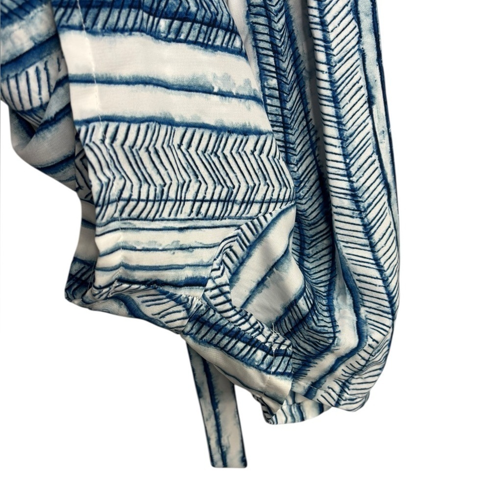 TYCHE Blue White Striped Belted Romper Size Medium - Picture 5 of 15